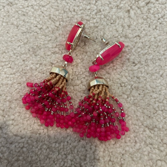 Pink Kendra Scott Earrings with beaded dangles - Picture 2 of 3